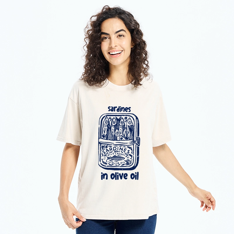 Tokyo-Tiger Tiny Fish Big Flavor Washed T-Shirt