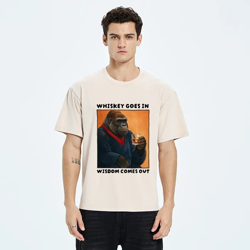 Tokyo-Tiger Whiskey In Wisdom Out Maybe Washed T-Shirt