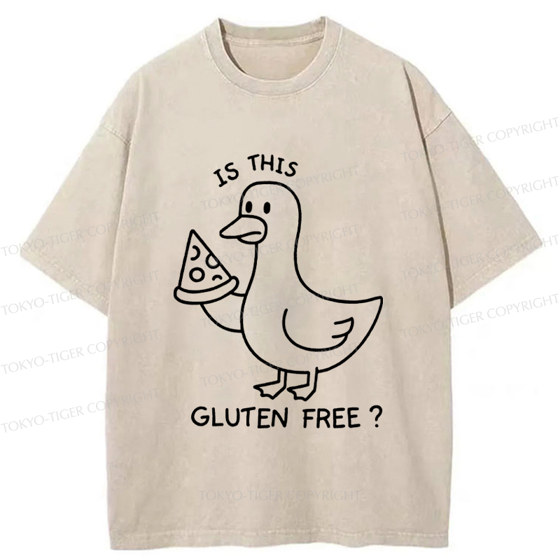 Tokyo-Tiger Funny Goose:Is This Gluten Free Washed T-Shirt