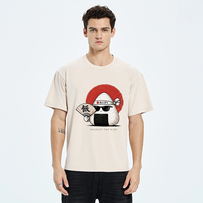 Tokyo-Tiger Respect The Rice Ball Washed T-Shirt