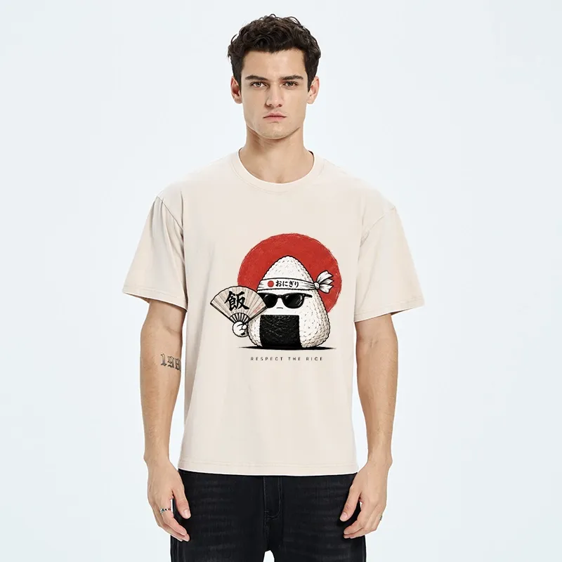 Tokyo-Tiger Respect The Rice Ball Washed T-Shirt