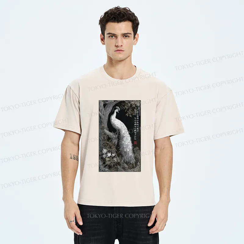 Tokyo-Tiger Morality Binds, Now I'm Free-Peacock Washed T-Shirt