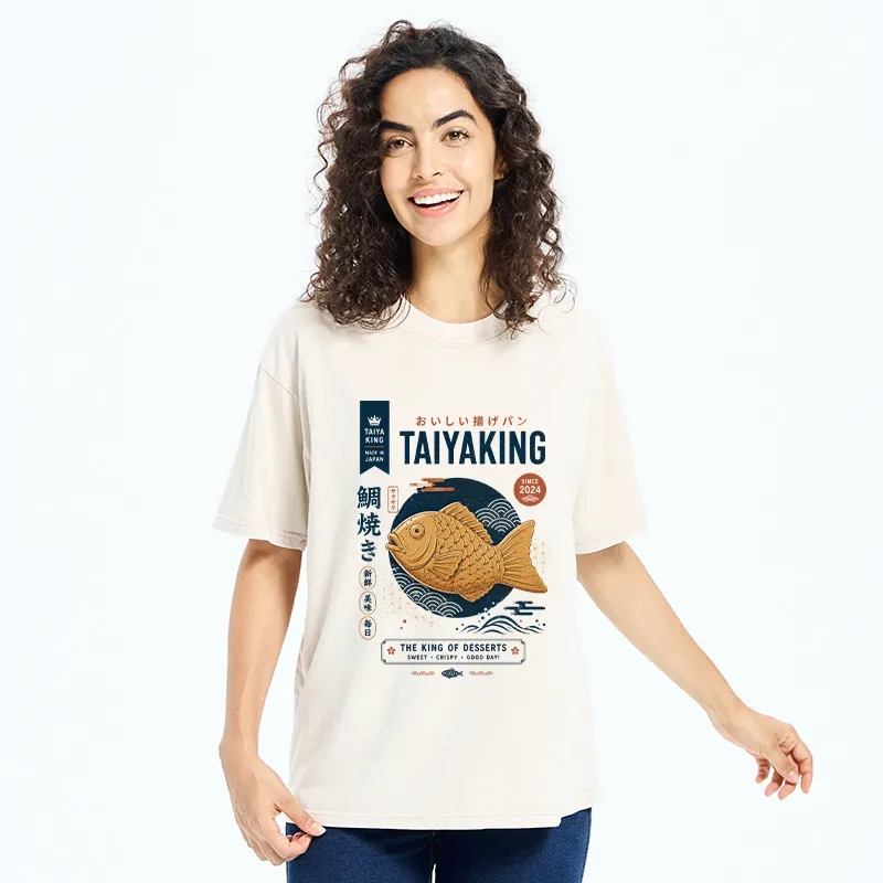 Tokyo-Tiger Taiyaki King Dessert Washed T-Shirt