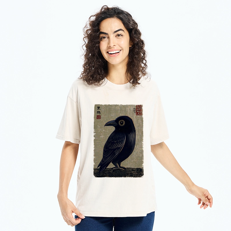 Tokyo-Tiger The Black Crow Art Print Washed T-Shirt
