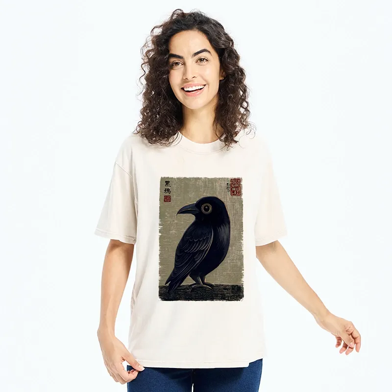 Tokyo-Tiger The Black Crow Art Print Washed T-Shirt
