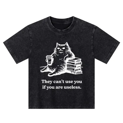 Tokyo-Tiger Cat Proving Uselessness Is A Superpower Kids Washed T-Shirt