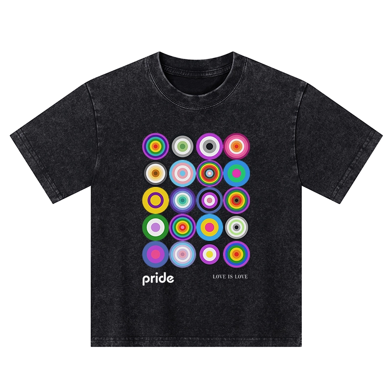 Tokyo-Tiger Every Circle Glows With Inclusive Love Kids Washed T-Shirt
