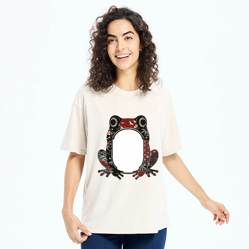 Tokyo-Tiger Retro Sakura Frog Washed T-Shirt