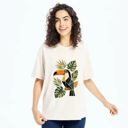 Tokyo-Tiger Tropical Toucan Art Washed T-Shirt