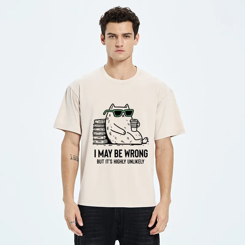 Tokyo-Tiger Cool Cat Coffee Book Funny Meme Washed T-Shirt