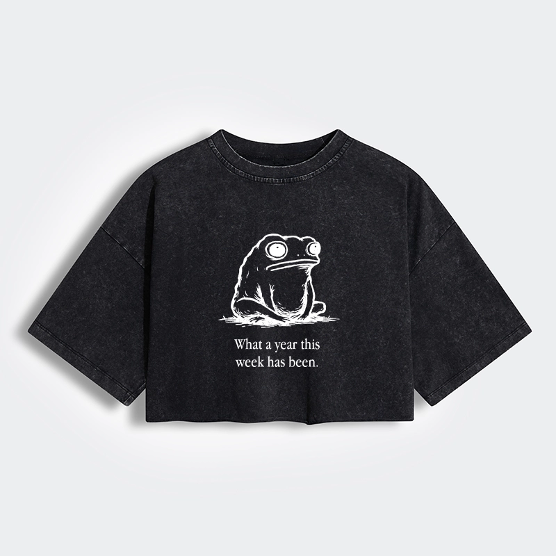 Tokyo-Tiger This Week Feels Like A Whole Year Women's Washed Crop T-Shirt