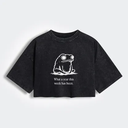 Tokyo-Tiger This Week Feels Like A Whole Year Women's Washed Crop T-Shirt