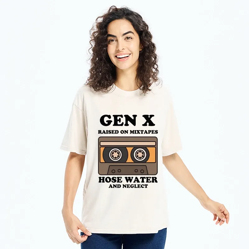 Tokyo-Tiger Retro Childhood GenX Cassette Tape Washed T-Shirt