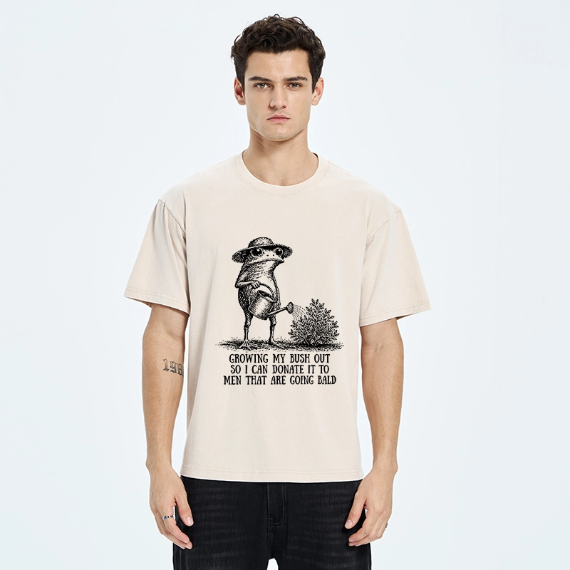 Tokyo-Tiger Silly Gardener Frog Funny Daily Meme Washed T-Shirt 