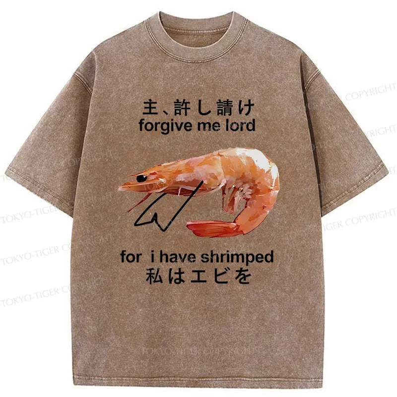 Tokyo-Tiger Retreating Shrimp Washed T-Shirt