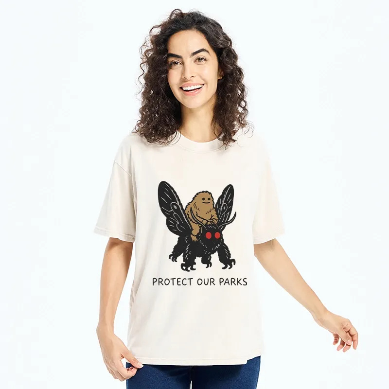 Tokyo-Tiger Bigfoot Ride Moth Protect Parks Washed T-Shirt