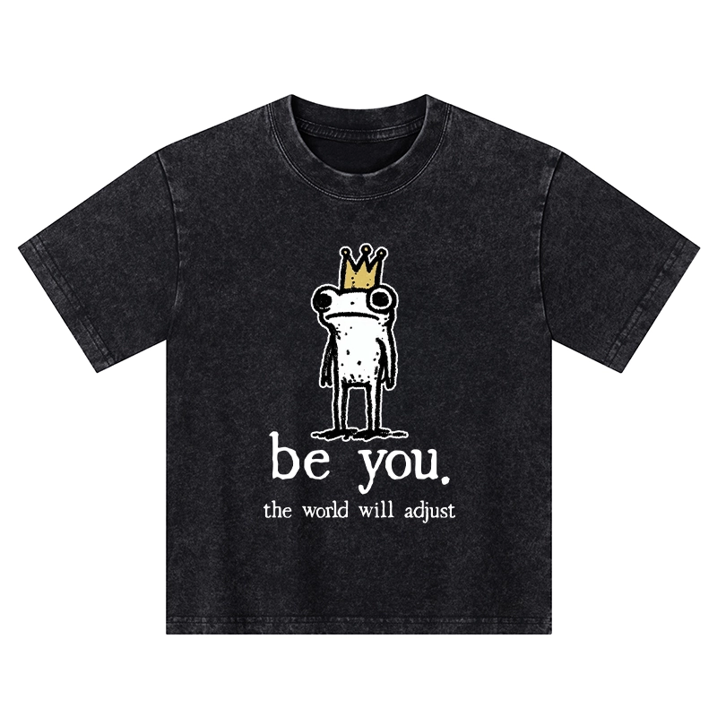 Tokyo-Tiger Crown Frog Stays True To Self Kids Washed T-Shirt