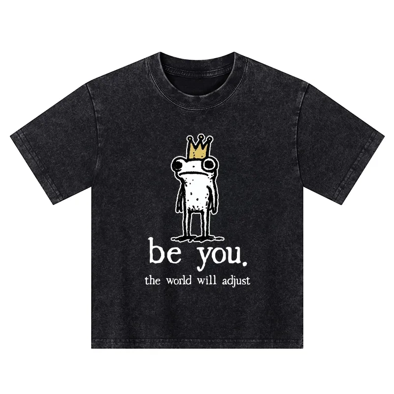 Tokyo-Tiger Crown Frog Stays True To Self Kids Washed T-Shirt