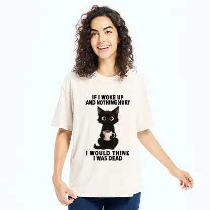 Tokyo-Tiger Funny Black Cat And Coffee Meme Washed T-Shirt