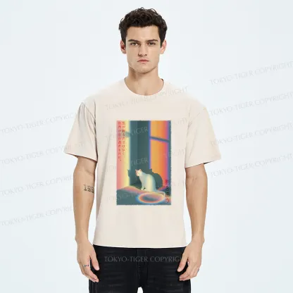 Tokyo-Tiger Cat Not Distracted, The World Is Just Fascinating Washed T-Shirt