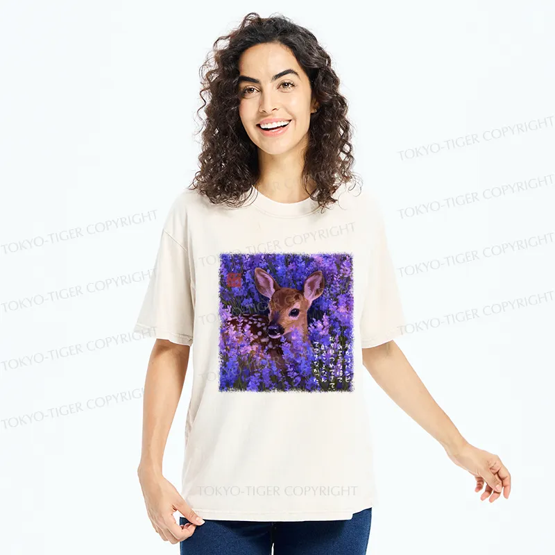 Tokyo-Tiger Deer：Caught by Bambi Eyes Washed T-Shirt