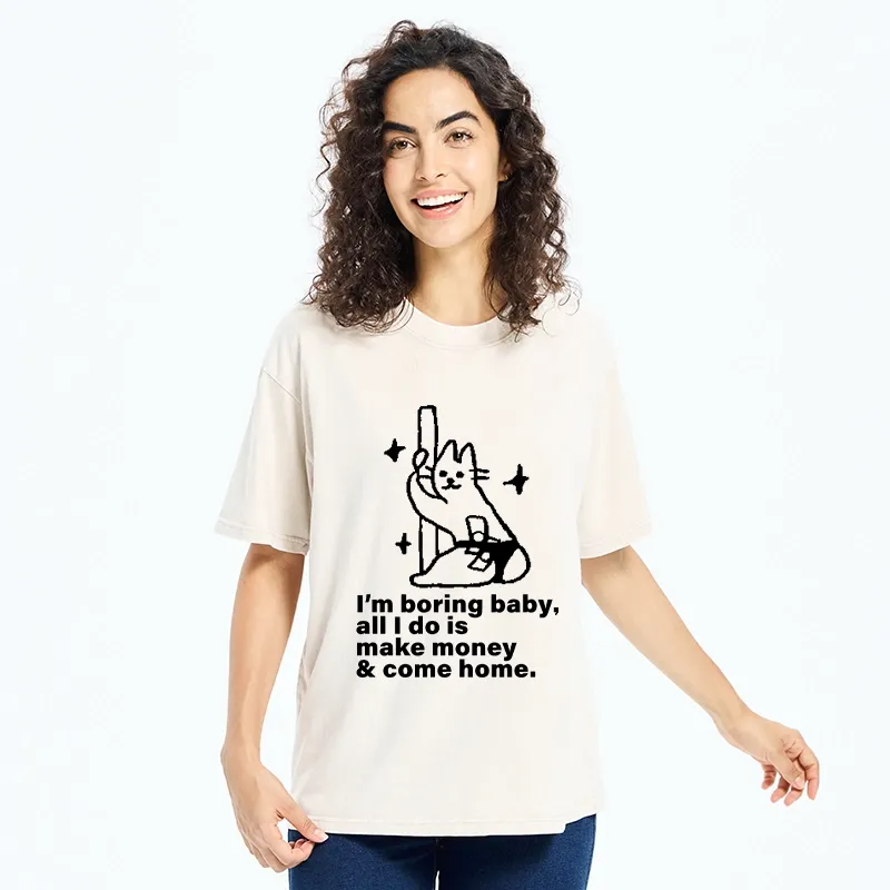 Tokyo-Tiger Cute Cat Only Makes Money Comes Home Washed T-Shirt