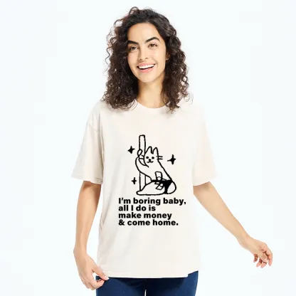 Tokyo-Tiger Cute Cat Only Makes Money Comes Home Washed T-Shirt