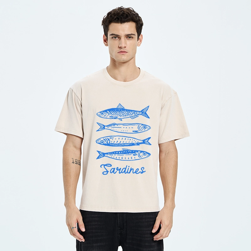 Tokyo-Tiger Funny Meme Simple Fish Art Vibe Washed T-Shirt