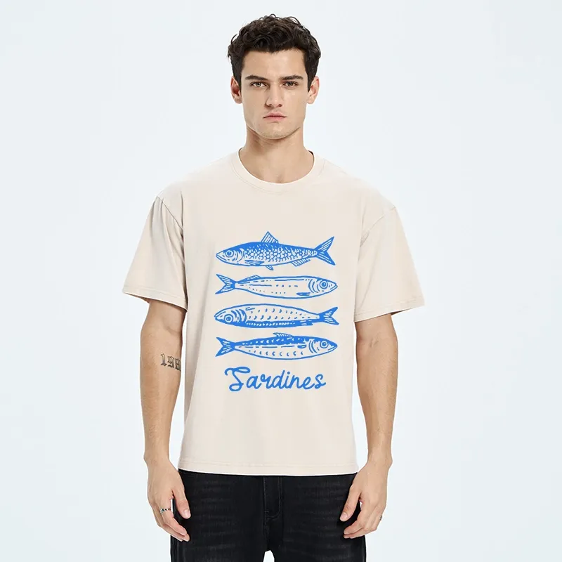 Tokyo-Tiger Funny Meme Simple Fish Art Vibe Washed T-Shirt