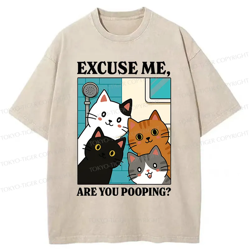 Tokyo-Tiger Cats Is Staring At You Washed T-Shirt Sale