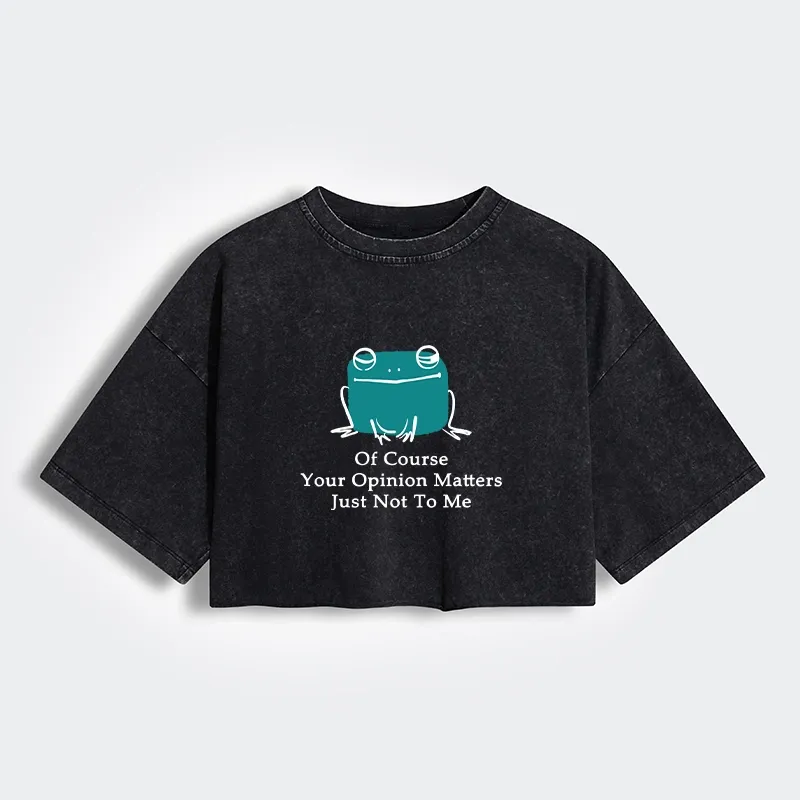Tokyo-Tiger Cool Frog Unbothered By Others Opinions Women's Washed Crop T-Shirt