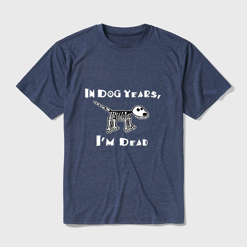 Tokyo-Tiger Funny Meme Old Dog Dead In Dog Years Vibe Cotton Blend T-Shirt