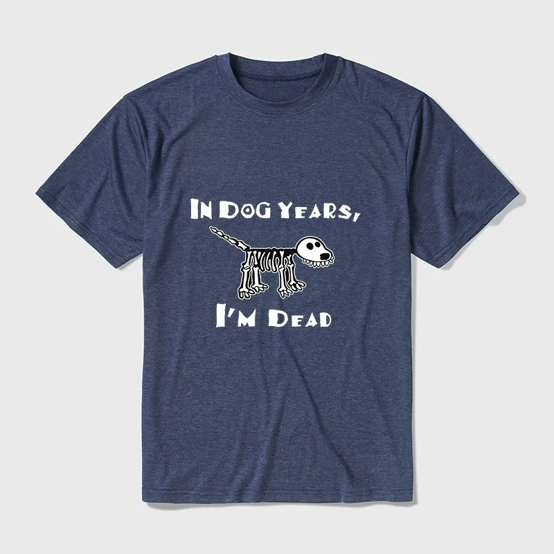 Tokyo-Tiger Funny Meme Old Dog Dead In Dog Years Vibe Cotton Blend T-Shirt