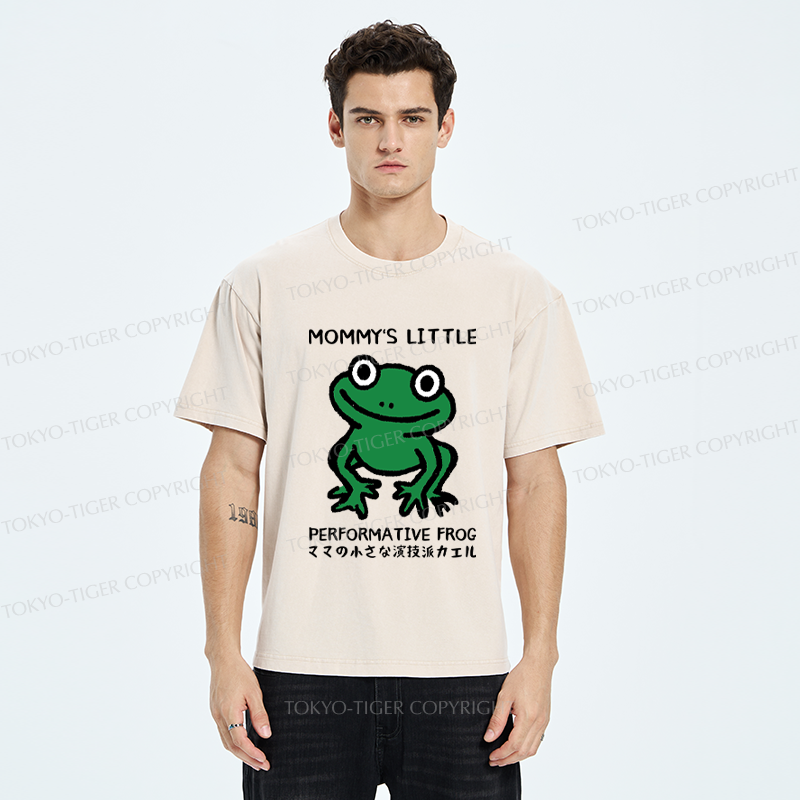 Tokyo-Tiger Mommy's Little Performative Frog Washed T-Shirt