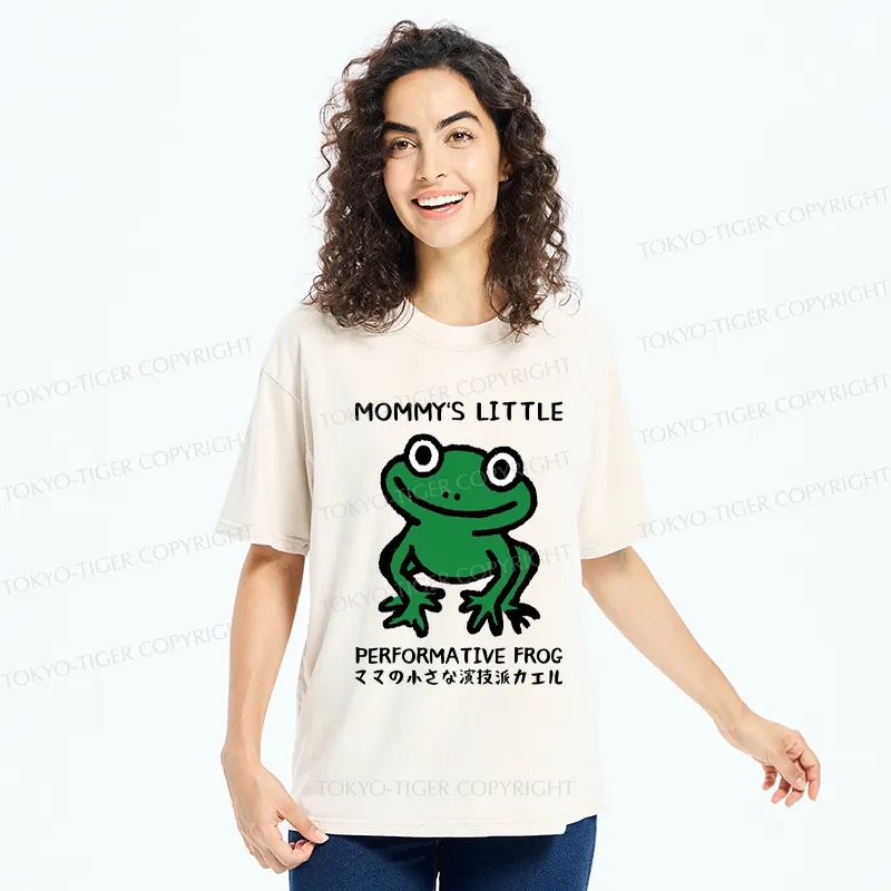Tokyo-Tiger Mommy's Little Performative Frog Washed T-Shirt