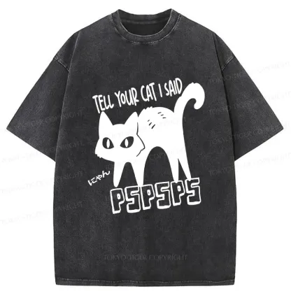Tokyo-Tiger Attract Cats Washed T-Shirt