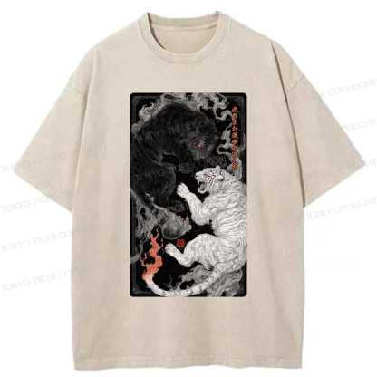Tokyo-Tiger Tigers Locked In An Epic Battle Washed T-Shirt