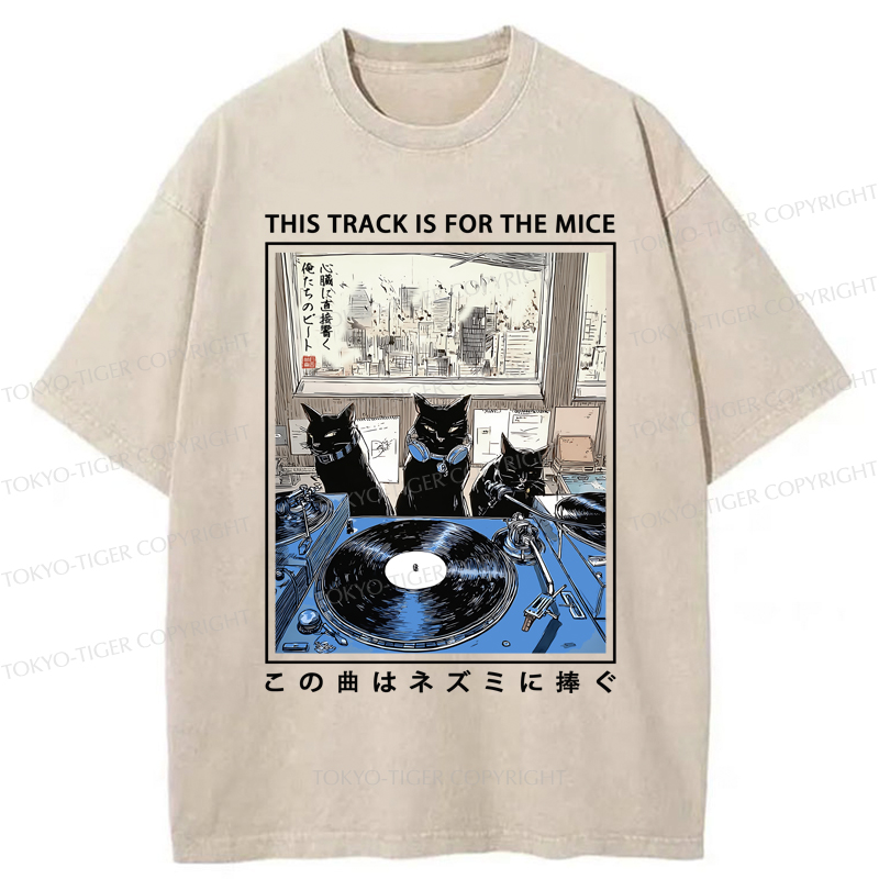 Tokyo-Tiger Three Cats Perform A Song For The Mice Washed T-Shirt