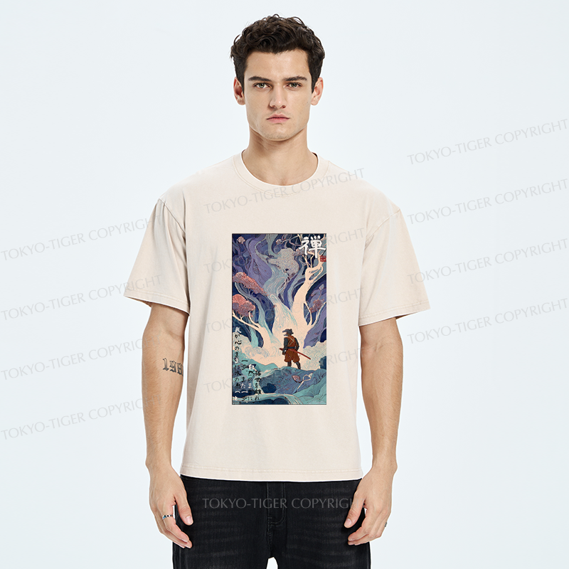 Tokyo-Tiger Following The Heart Into Nature Washed T-Shirt