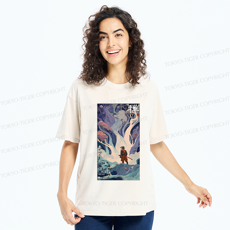 Tokyo-Tiger Following The Heart Into Nature Washed T-Shirt