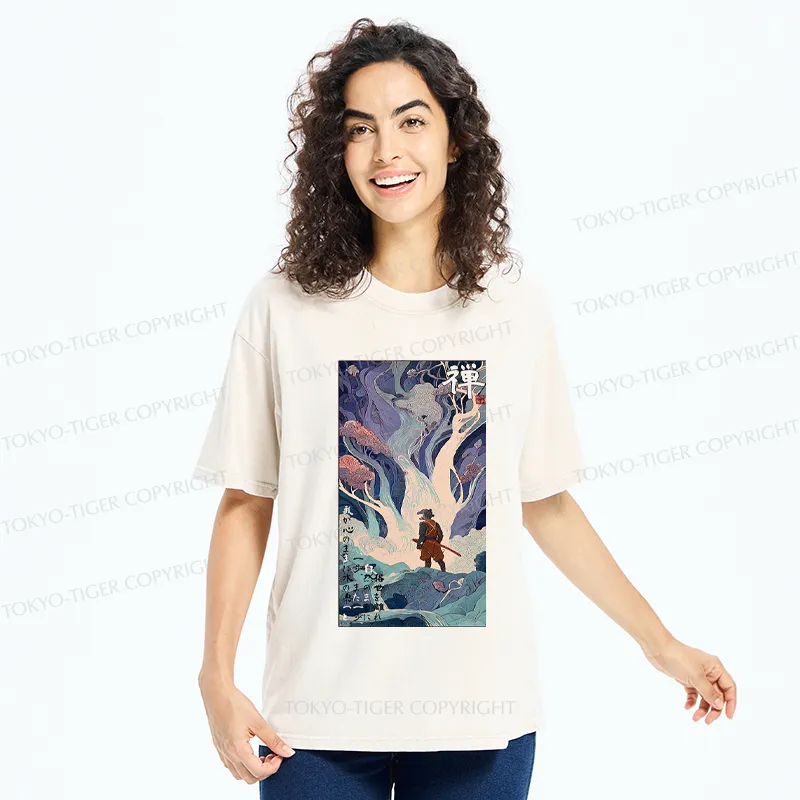 Tokyo-Tiger Following The Heart Into Nature Washed T-Shirt