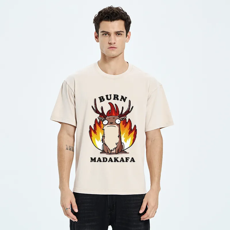 Tokyo-Tiger I’m Fine. Just a Little on Fire Washed T-Shirt