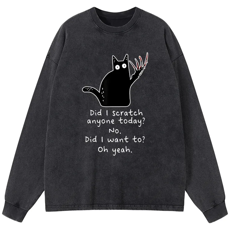 Tokyo-Tiger Cats With Sharp Claws Washed Long Sleeve T-Shirt