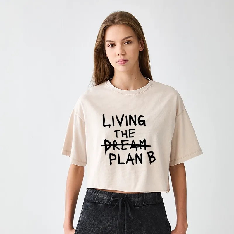 Tokyo-Tiger Implement Plan B Women's Washed Crop T-Shirt