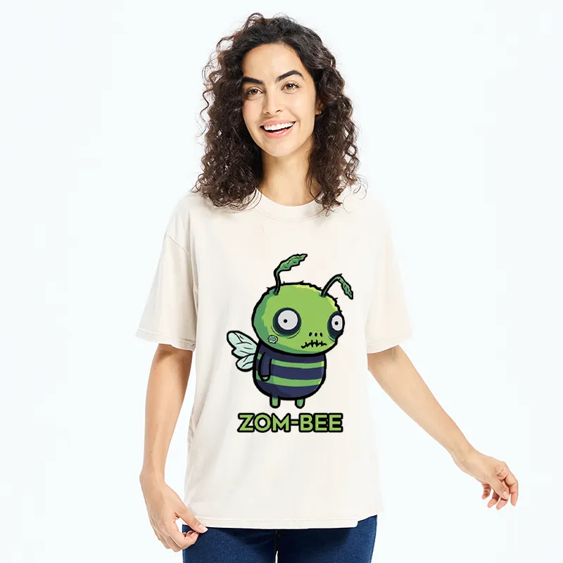 Tokyo-Tiger Funny Zom-Bee Washed T-Shirt