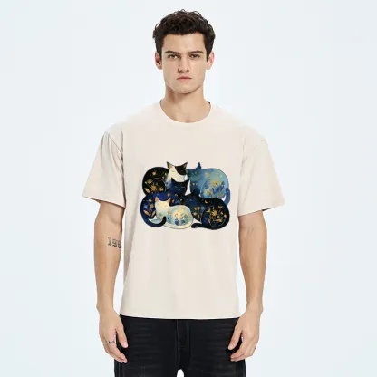 Tokyo-Tiger Recharging Cats Washed T-Shirt
