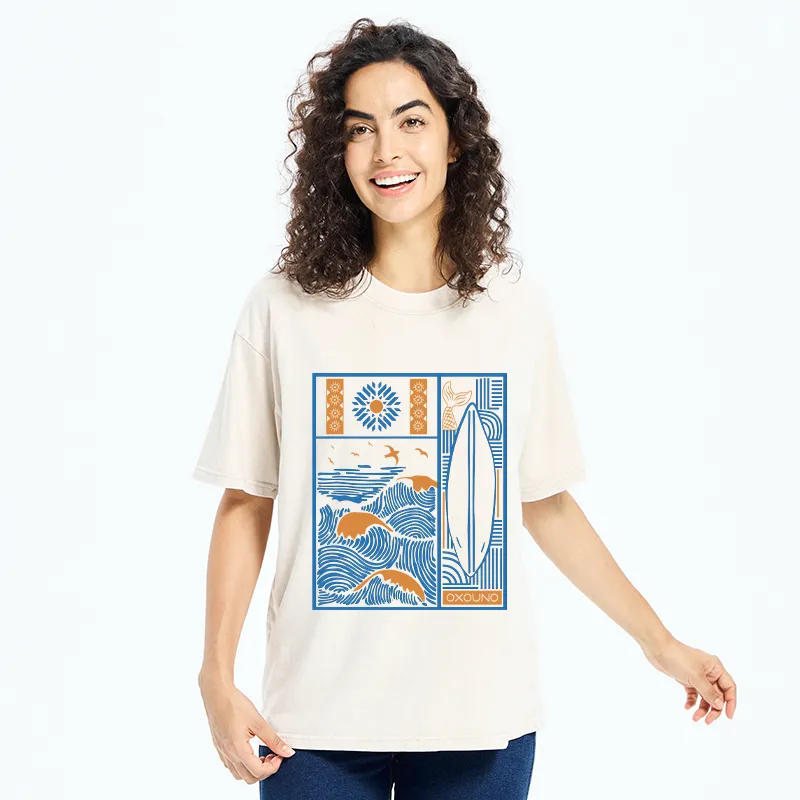 Tokyo-Tiger Minimalist Art Washed T-Shirt