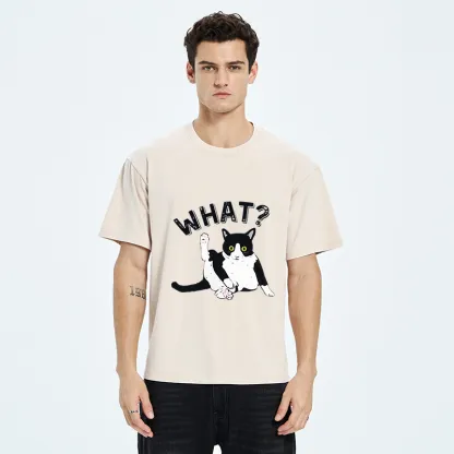 Tokyo-Tiger Cat's Question Washed T-Shirt