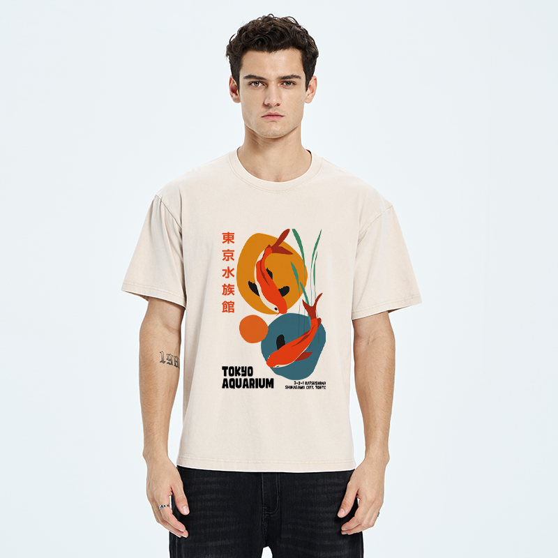 Tokyo-Tiger Tokyo Koi Dreams Washed T-Shirt