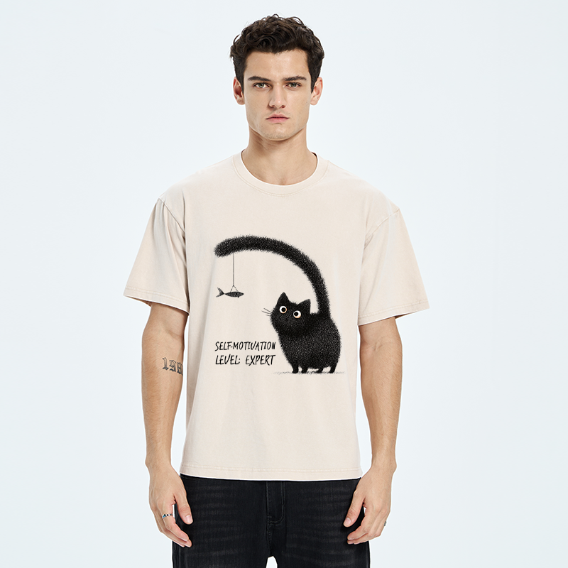 Tokyo-Tiger Purrfect Motivation Washed T-Shirt